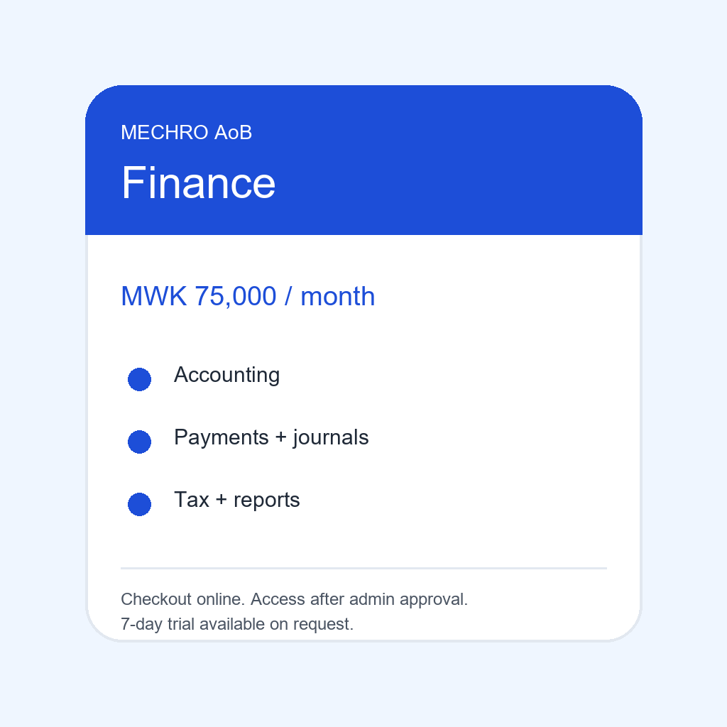 [M-AOB-FINANCE] Mechro AoB Finance Subscription